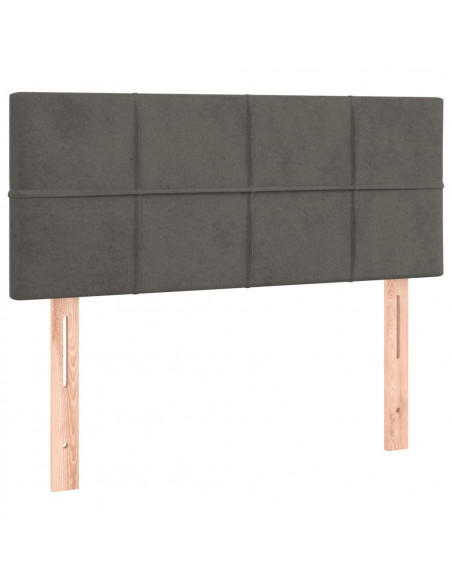 Giroletto a Molle con Materasso Grigio Scuro 120x190 cm Velluto