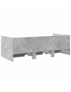 Divano Letto con Cassetti Grigio Cemento 90x200 cm Multistrato