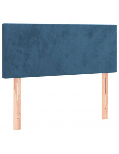 Giroletto a Molle con Materasso Blu Scuro 100x200 cm in Velluto