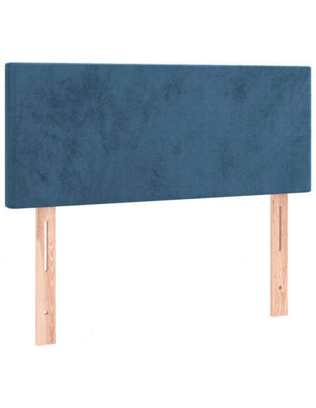 Giroletto a Molle con Materasso Blu Scuro 100x200 cm in Velluto