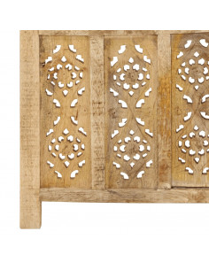 Divisorio a 4 Pannelli Intagliato 160x165cm Massello di Mango