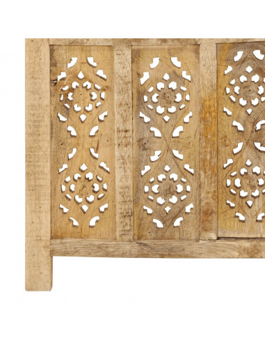 Divisorio a 4 Pannelli Intagliato 160x165cm Massello di Mango