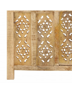 Divisorio a 5 Pannelli Intagliato 200x165cm Massello di Mango