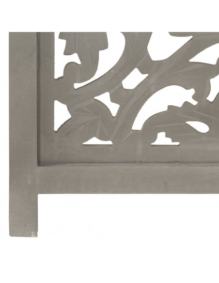 Divisorio 3 Pannelli Intagliato Grigio 120x165cm Mango Massello