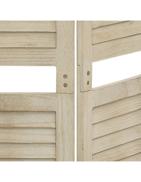 Divisorio a 4 Pannelli 140 x 165 cm Legno Massello di Paulownia