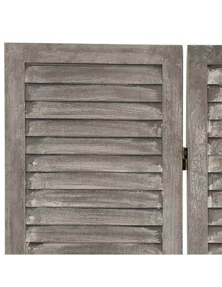 Divisorio a 3 Pannelli Grigio 106,5x166 cm in Legno Massello