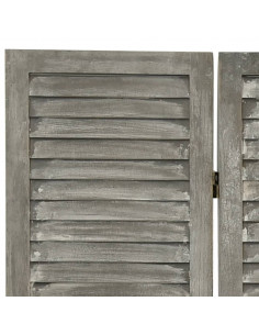 Divisorio a 4 Pannelli Grigio 143x166 cm in Legno Massello