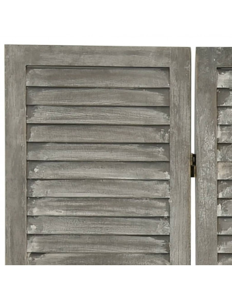 Divisorio a 4 Pannelli Grigio 143x166 cm in Legno Massello