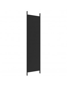 Divisorio a 3 Pannelli Nero 150x200 cm in Tessuto