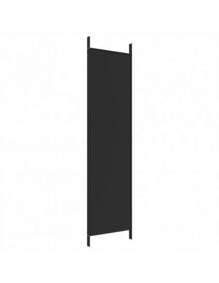 Divisorio a 3 Pannelli Nero 150x200 cm in Tessuto