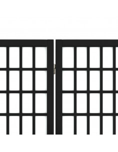 Divisorio Pieghevole 3 Pannelli Stile Giapponese 120x170cm Nero