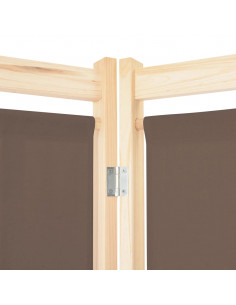 Divisorio a 4 Pannelli Marrone 160x170x4 cm in Tessuto