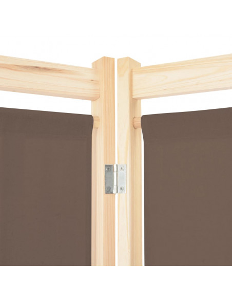 Divisorio a 4 Pannelli Marrone 160x170x4 cm in Tessuto