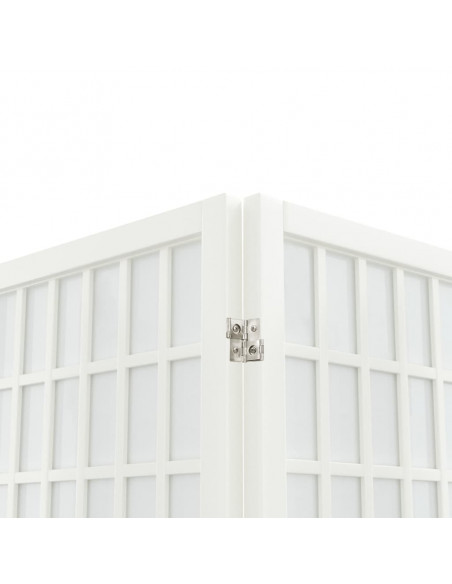 Divisorio Pieghevole 4 Pannelli Stile Giapponese 160x170 Bianco