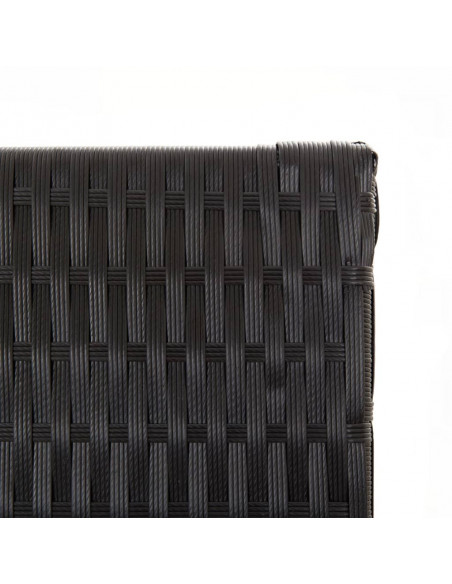 Divisorio per Ambienti a 5 Pannelli Nero in Polyrattan