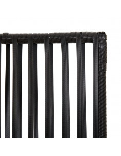 Divisorio per Ambienti a 3 Pannelli Nero in Polyrattan