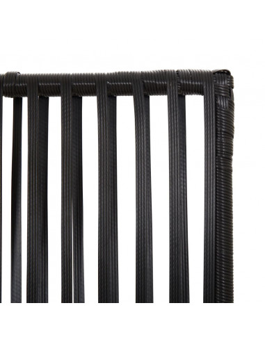 Divisorio per Ambienti a 3 Pannelli Nero in Polyrattan