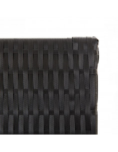 Divisorio per Ambienti a 3 Pannelli Nero in Polyrattan