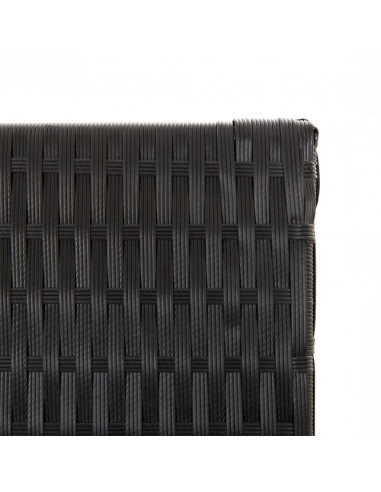Divisorio per Ambienti a 3 Pannelli Nero in Polyrattan