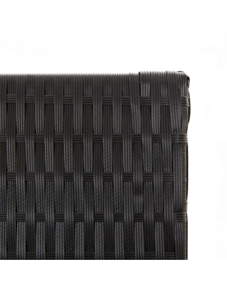 Divisorio per Ambienti a 3 Pannelli Nero in Polyrattan