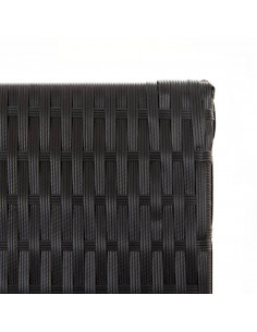 Divisorio per Ambienti a 5 Pannelli Nero in Polyrattan