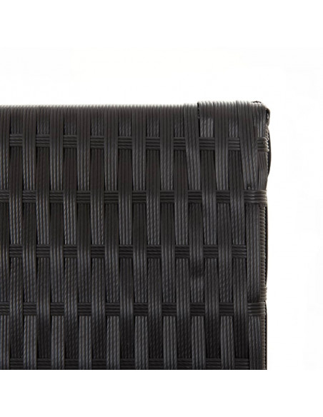 Divisorio per Ambienti a 5 Pannelli Nero in Polyrattan