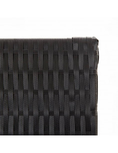 Divisorio per Ambienti a 4 Pannelli Nero in Polyrattan
