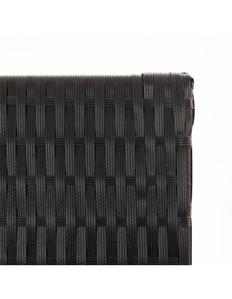 Divisorio per Ambienti a 4 Pannelli Nero in Polyrattan
