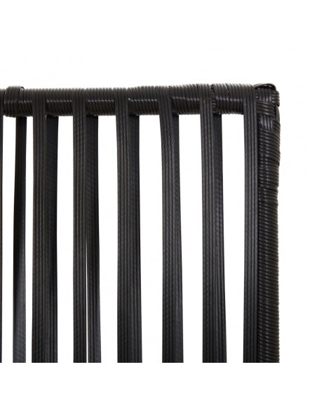Divisorio per Ambienti a 6 Pannelli Nero in Polyrattan
