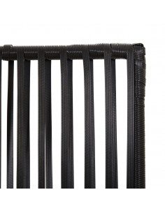 Divisorio per Ambienti a 4 Pannelli Nero in Polyrattan