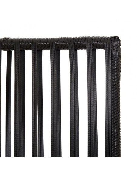 Divisorio per Ambienti a 4 Pannelli Nero in Polyrattan