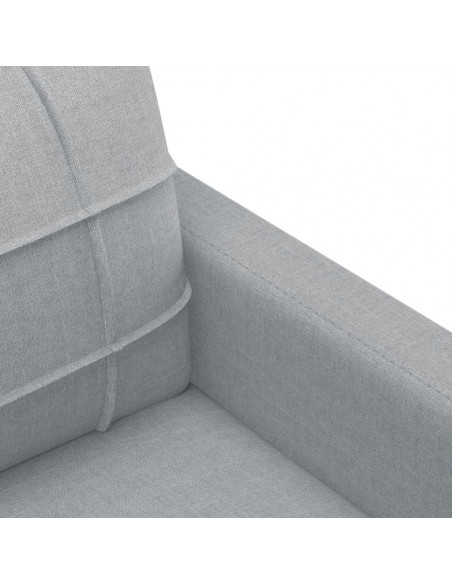 Divano a 3 Posti Grigio Chiaro 180 cm in Tessuto