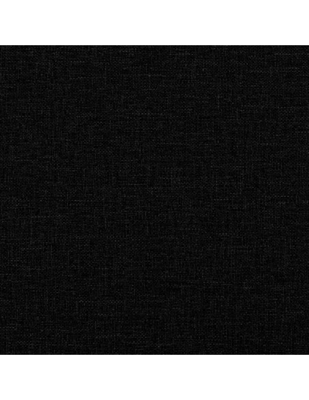 Divano a 3 Posti con Poggiapiedi Nero 180 cm in Tessuto
