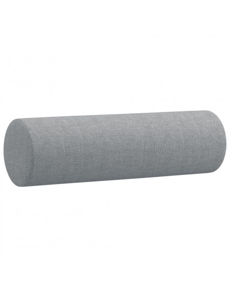 Divano a 2 Posti con Cuscini Grigio Chiaro 140 cm in Tessuto