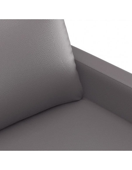 Divano a 2 Posti Grigio 140 cm in Similpelle