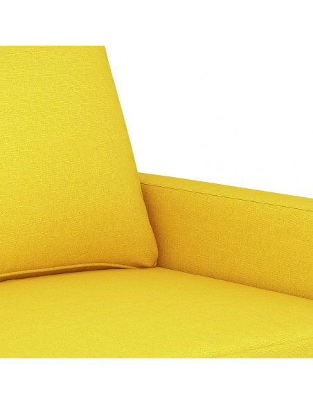 Divano a 2 Posti Giallo Chiaro 140 cm in Tessuto