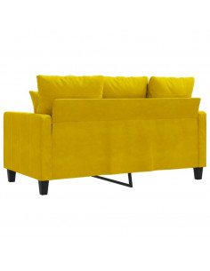 Divano a 2 Posti giallo 120 cm in Velluto
