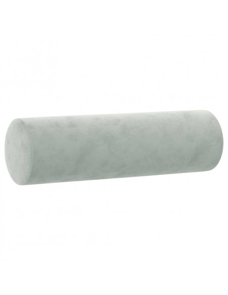 Divano a 3 Posti con Cuscini Grigio Chiaro 180 cm in Velluto
