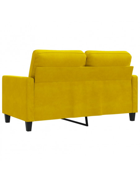 Divano a 2 Posti giallo 120 cm in Velluto