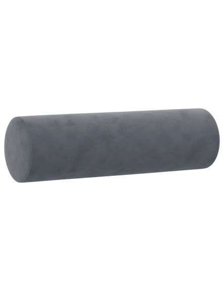Divano a 3 Posti con Cuscini Grigio Scuro 180 cm in Velluto