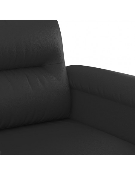 Divano a 2 Posti Nero 140 cm in Similpelle