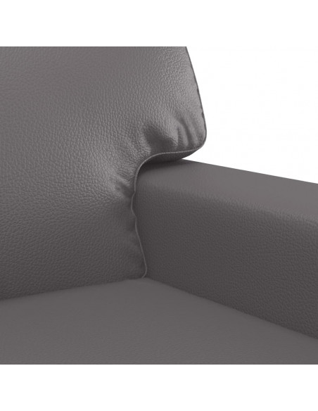 Divano a 2 Posti Grigio 140 cm in Similpelle