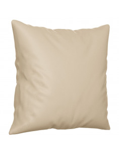 Divano a 2 Posti con Cuscini Crema 120 cm Tessuto Microfibra