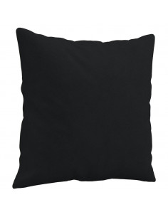 Divano a 2 Posti con Cuscini Nero 140 cm Tessuto Microfibra