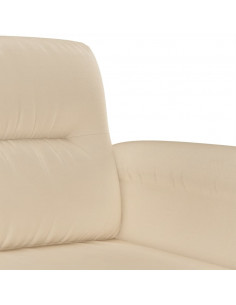 Divano a 2 Posti Crema 140 cm in Tessuto Microfibra