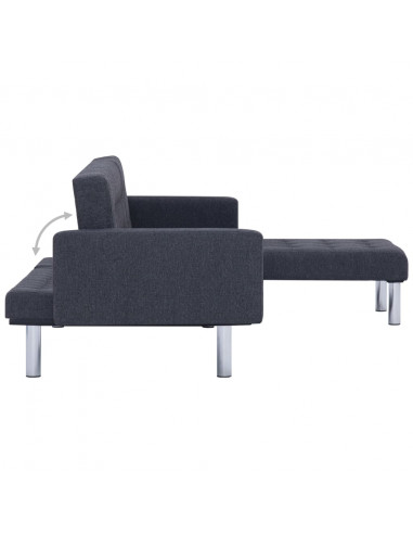 Divano letto a L grigio scuro in poliestere
