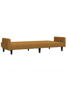 Divano Letto a 2 Posti Marrone in Velluto