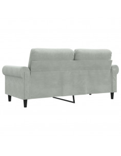Divano a 2 Posti Grigio Chiaro 140 cm in Velluto