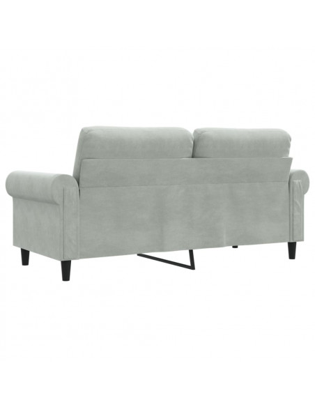 Divano a 2 Posti Grigio Chiaro 140 cm in Velluto