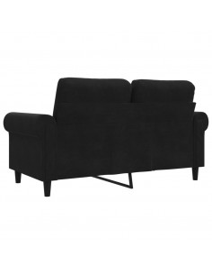 Divano a 2 Posti Nero 120 cm in Velluto